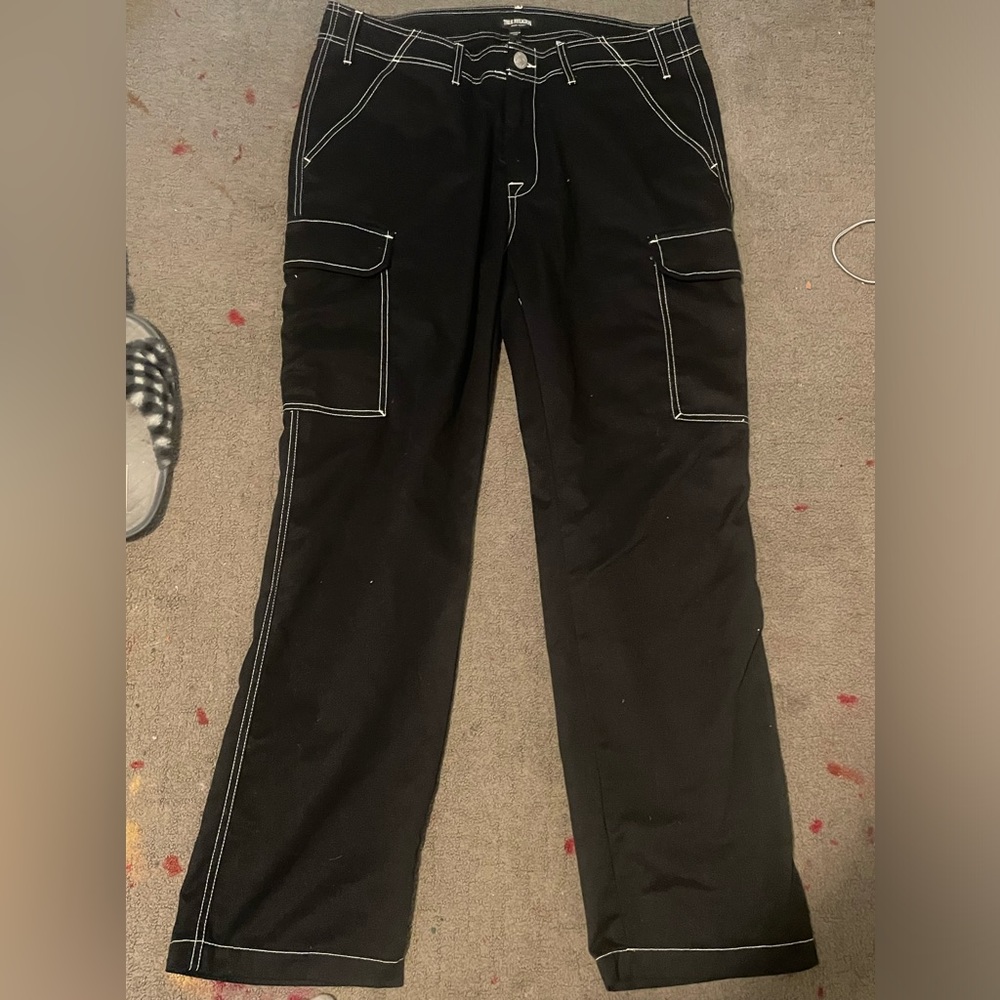 True Religion Black Cargo Pants
